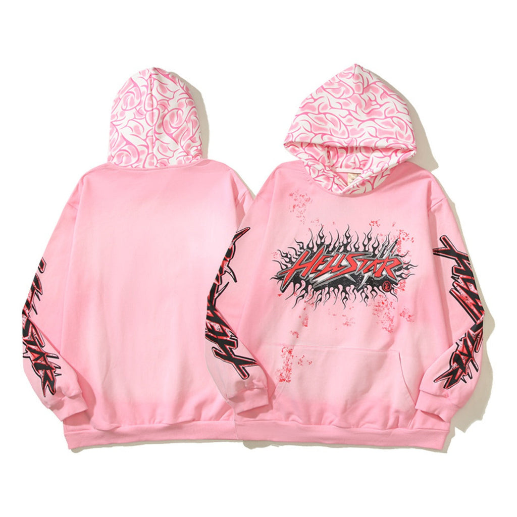 Hellstar Hoodie Vintage Distressed Creative Printing