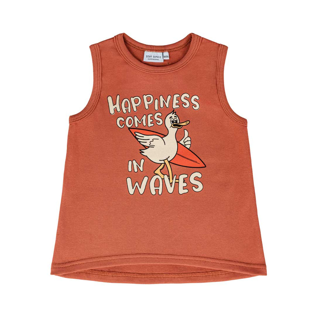 Ribbed tank top- surfing duck