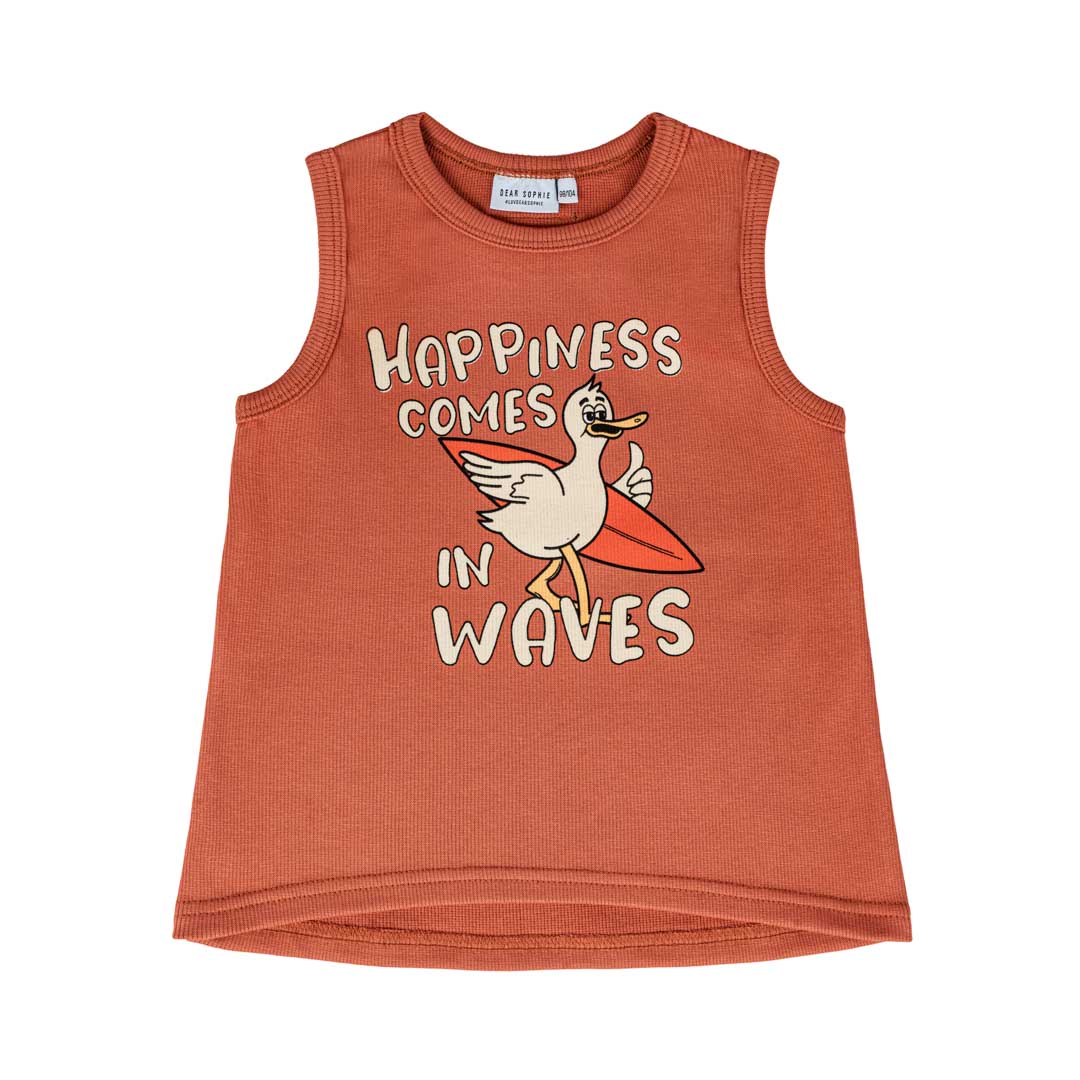 Ribbed tank top- surfing duck