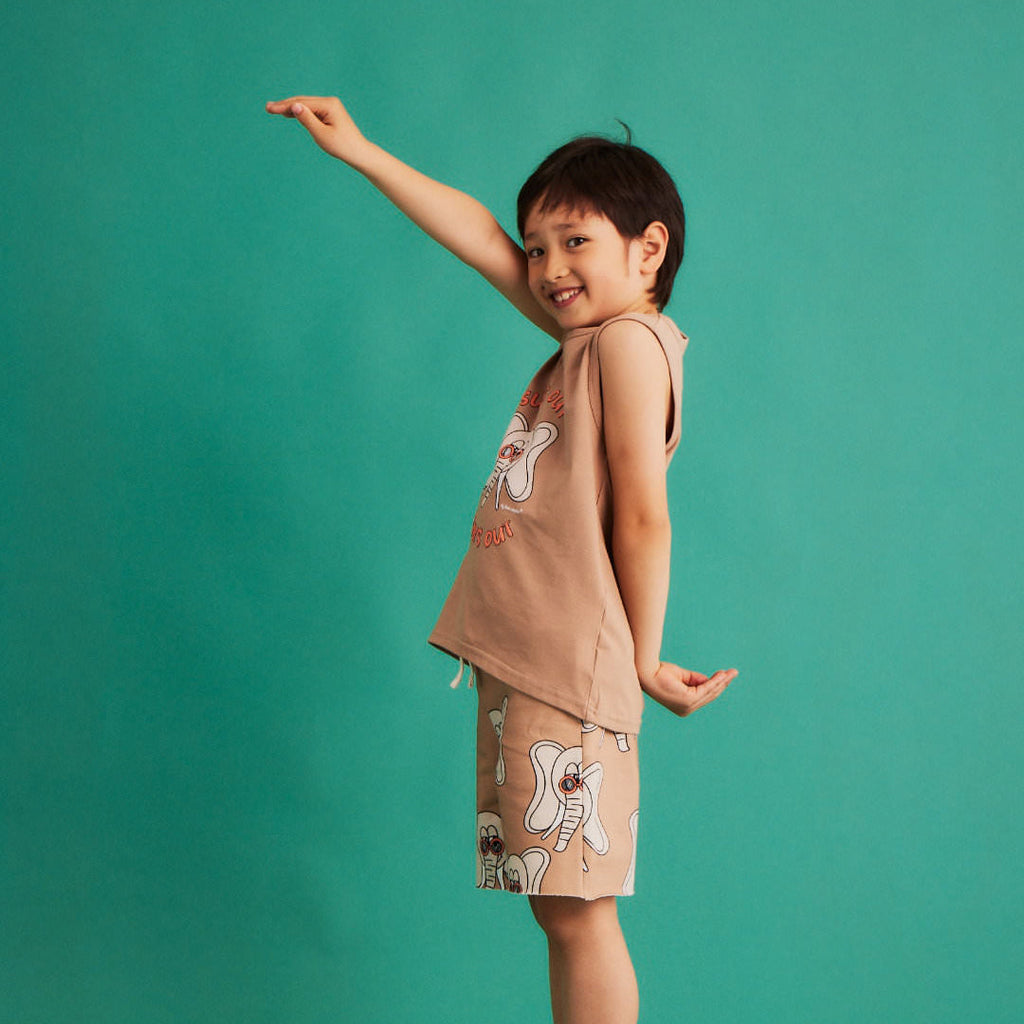 Ribbed tank top- elephant beige