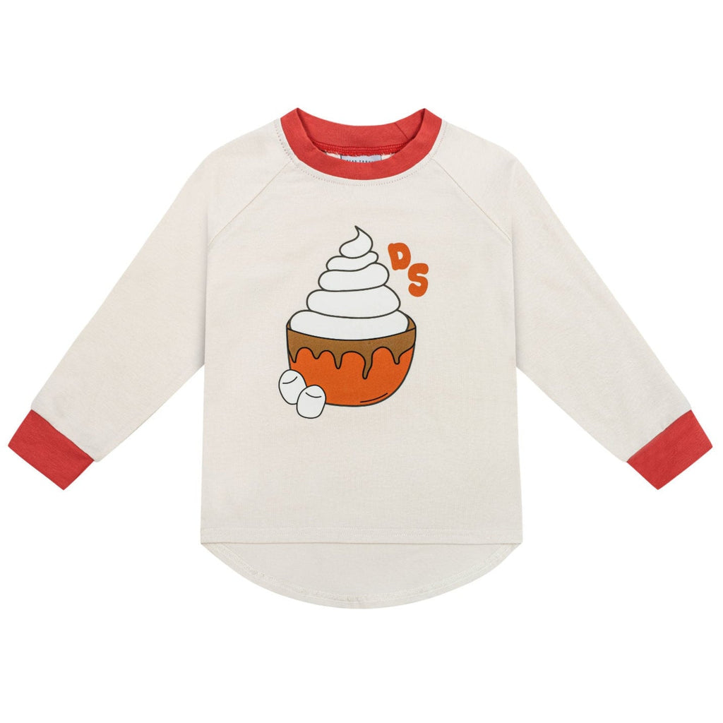 Long sleeved top- hot chocolate, off-white
