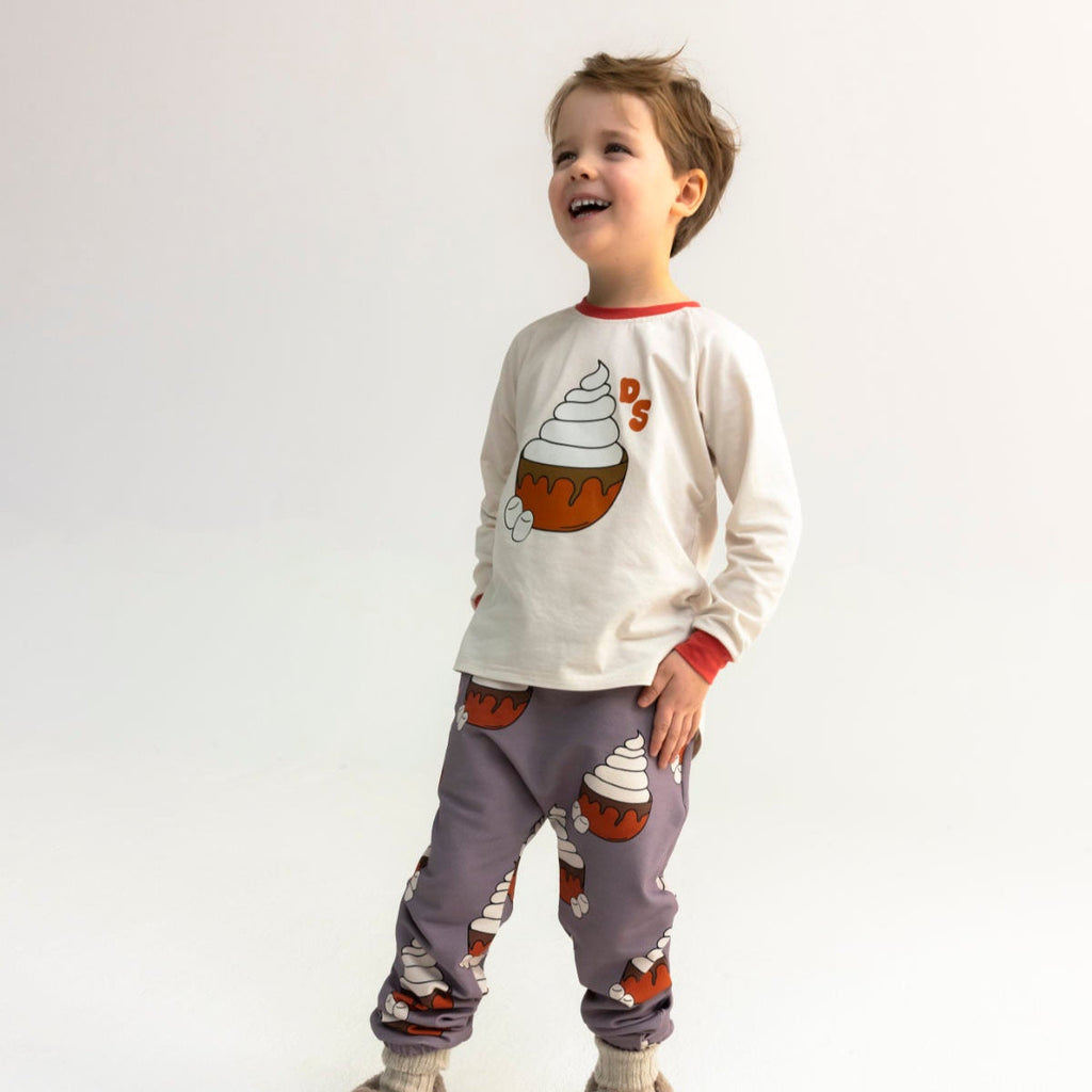 Long sleeved top- hot chocolate, off-white