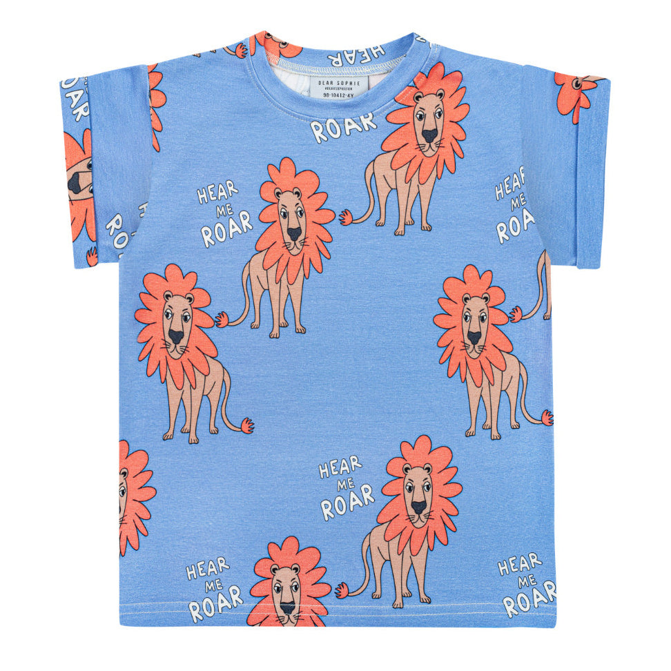Short sleeve t-shirt- lion blue