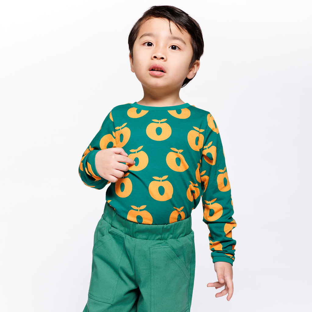 Long-sleeved t-shirt- apples, cedar tree