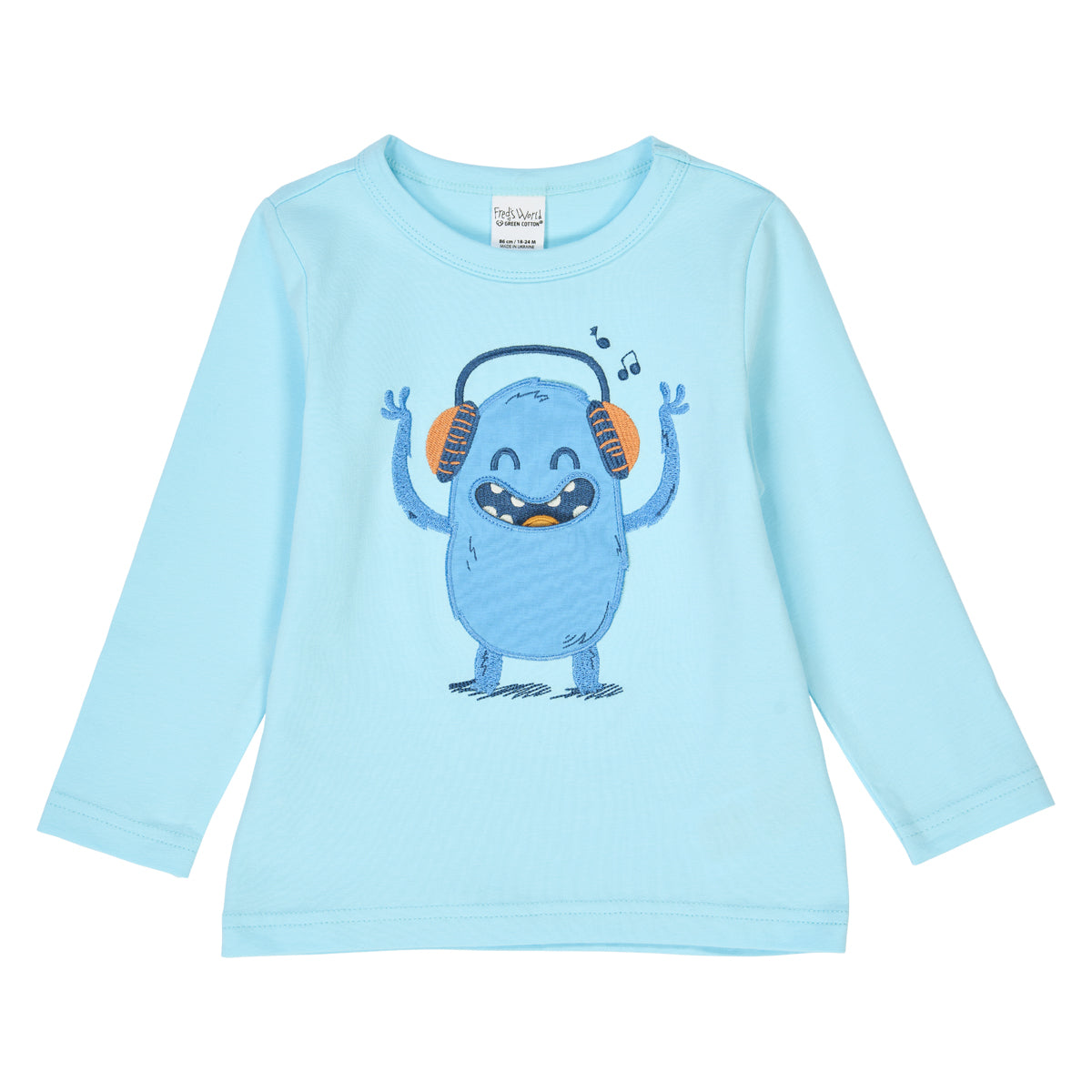 Long sleeved top- donut monster appliqué