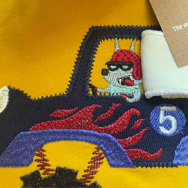 Long sleeved top- monster truck appliqué