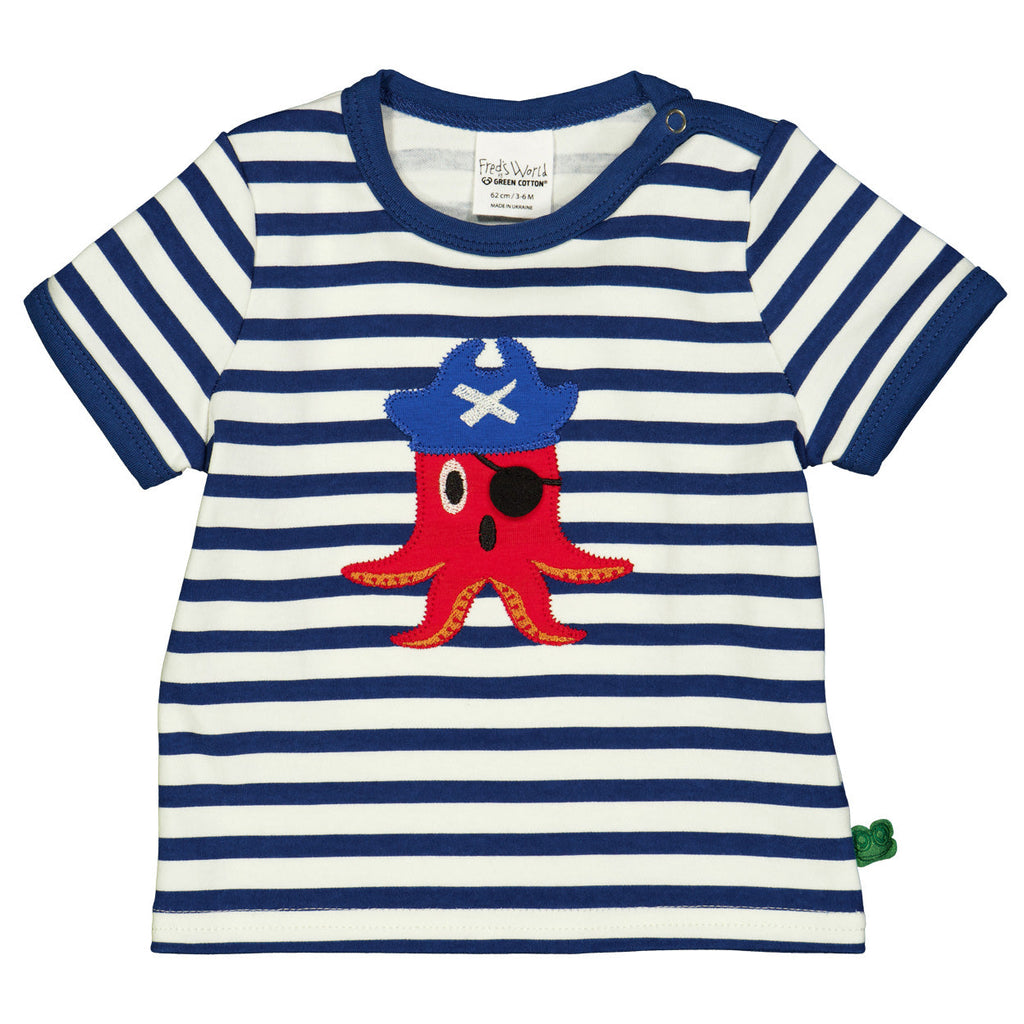 Short-sleeved t-shirt- starfish pirate appliqué