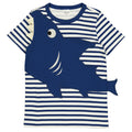 Short-sleeved t-shirt- shark appliqué