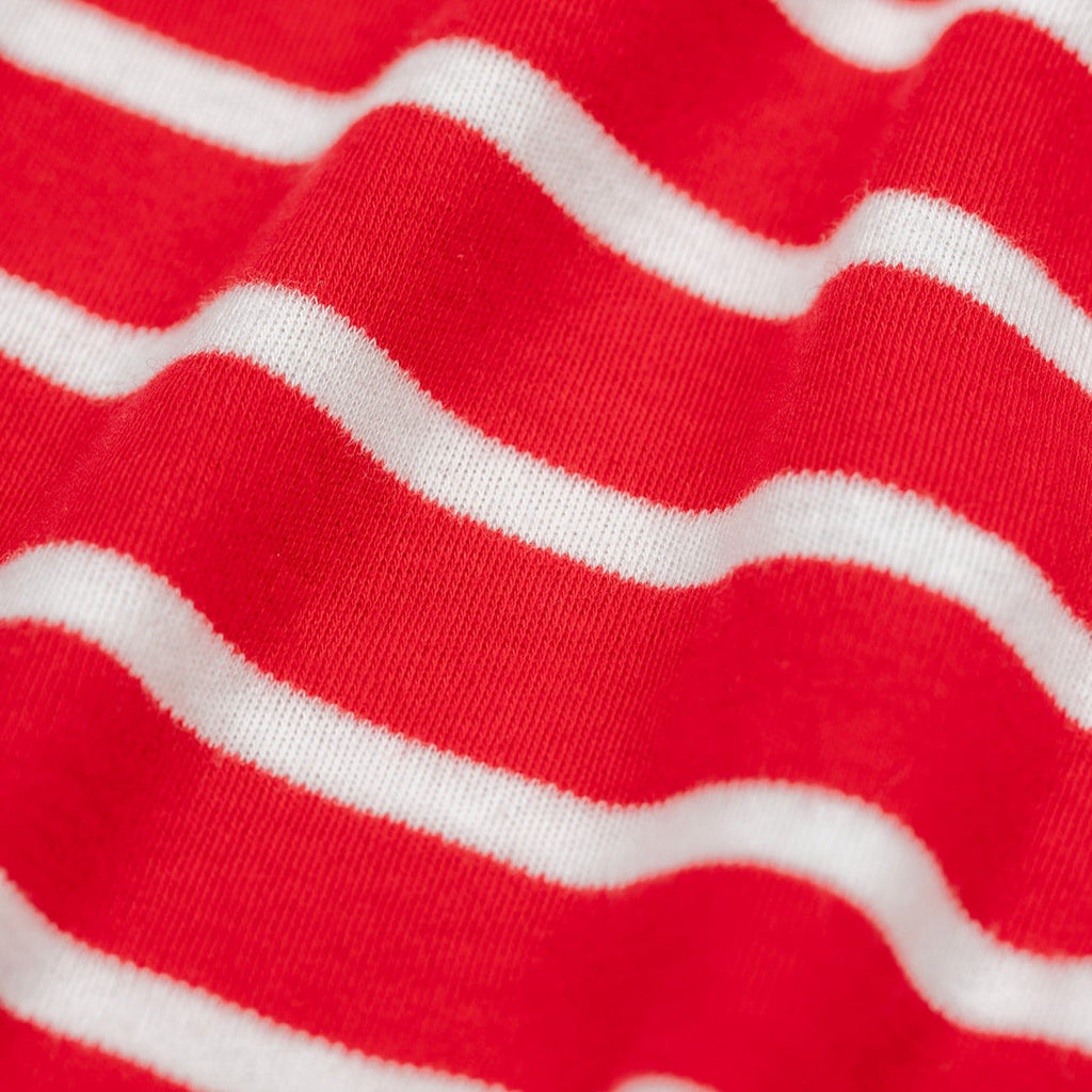 Long-sleeved t-shirt- red stripe/dog appliqué