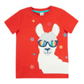Short-sleeved t-shirt- llama appliqué