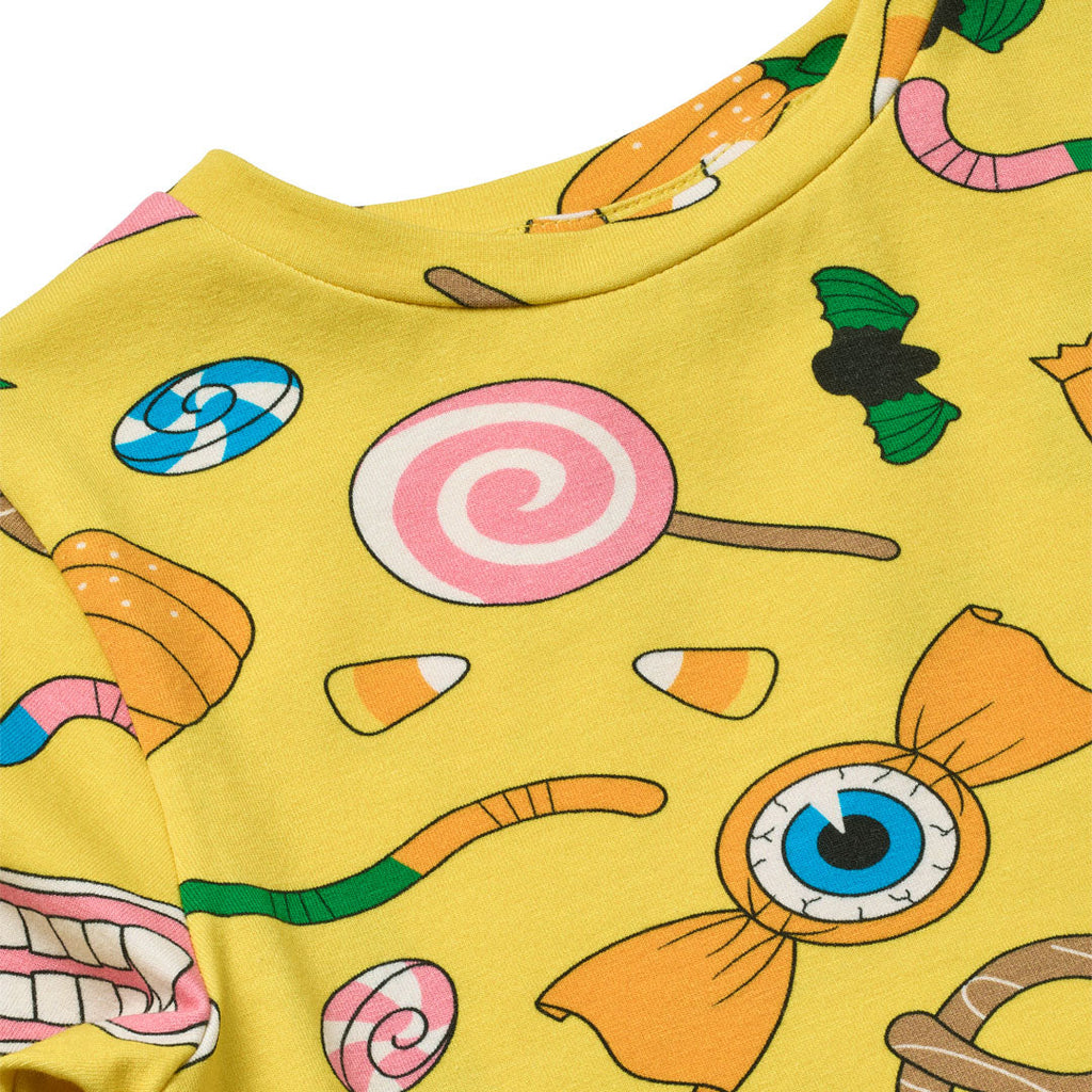 Long-sleeved t-shirt- Halloween candy, yellow