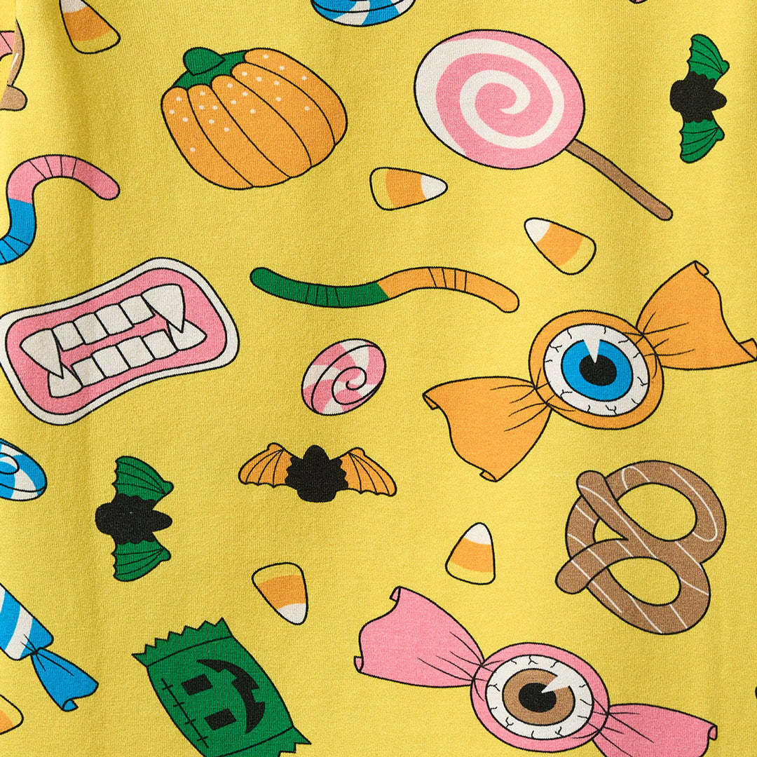 Long-sleeved t-shirt- Halloween candy, yellow