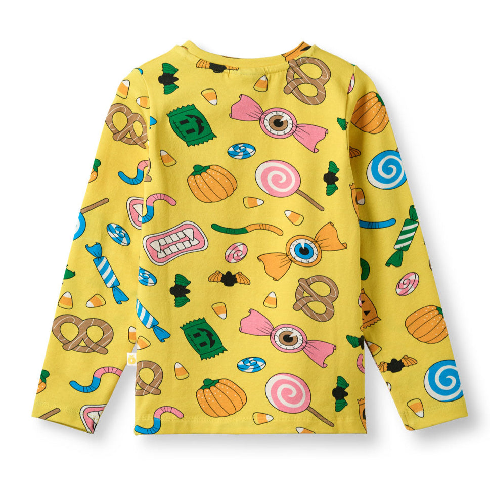 Long-sleeved t-shirt- Halloween candy, yellow