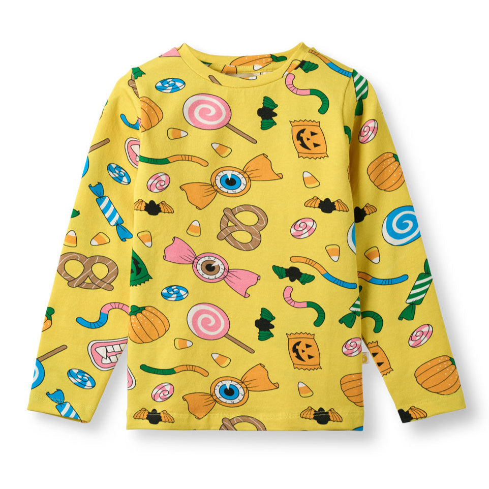 Long-sleeved t-shirt- Halloween candy, yellow