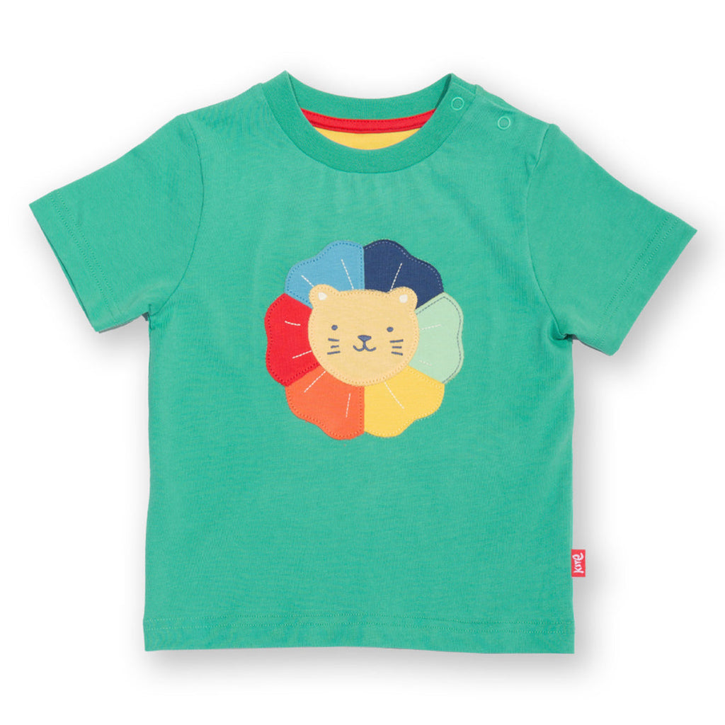 Short-sleeved t-shirt- rainbow lion appliqué