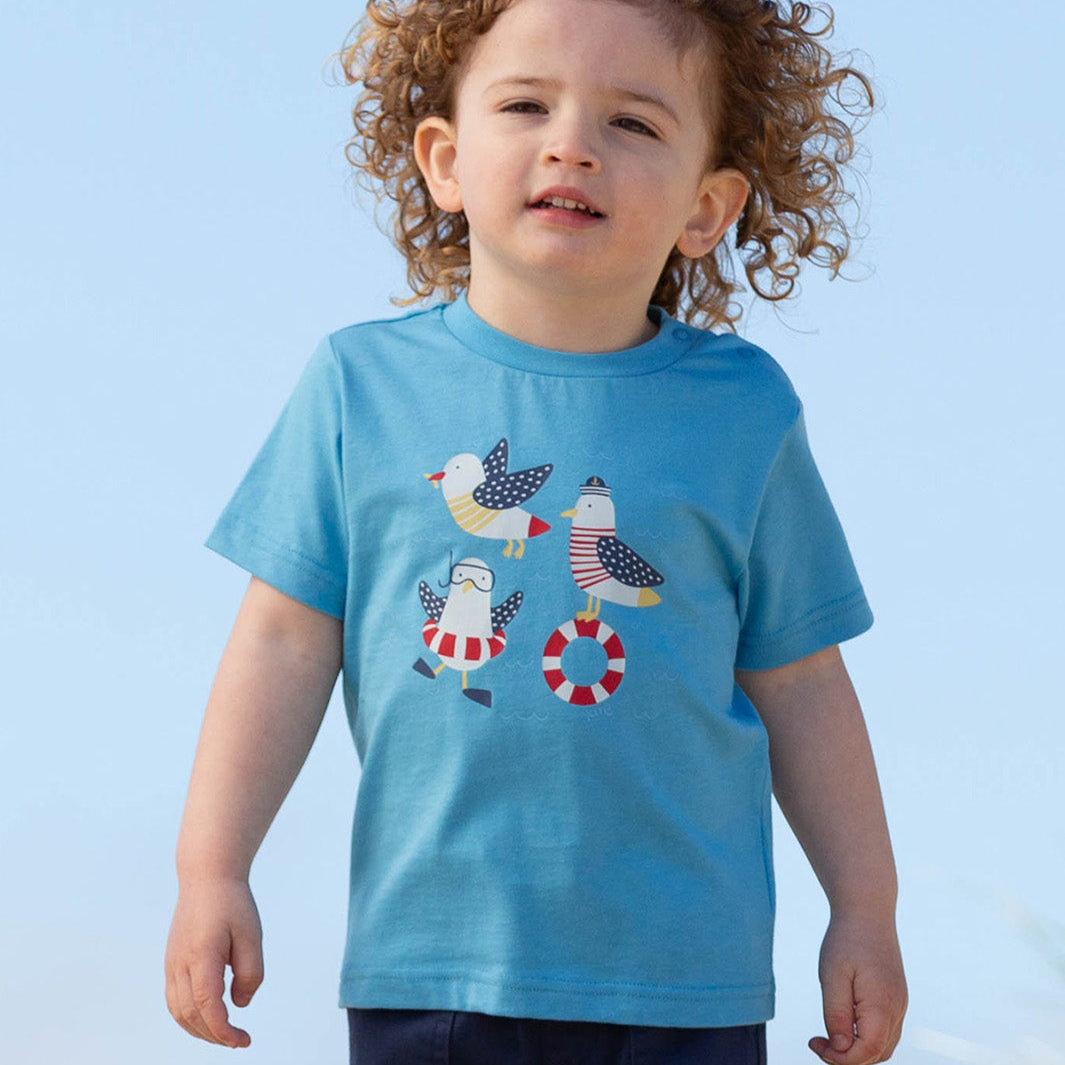Short-sleeved t-shirt- seagulls