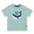 Short-sleeved t-shirt- whale appliqué