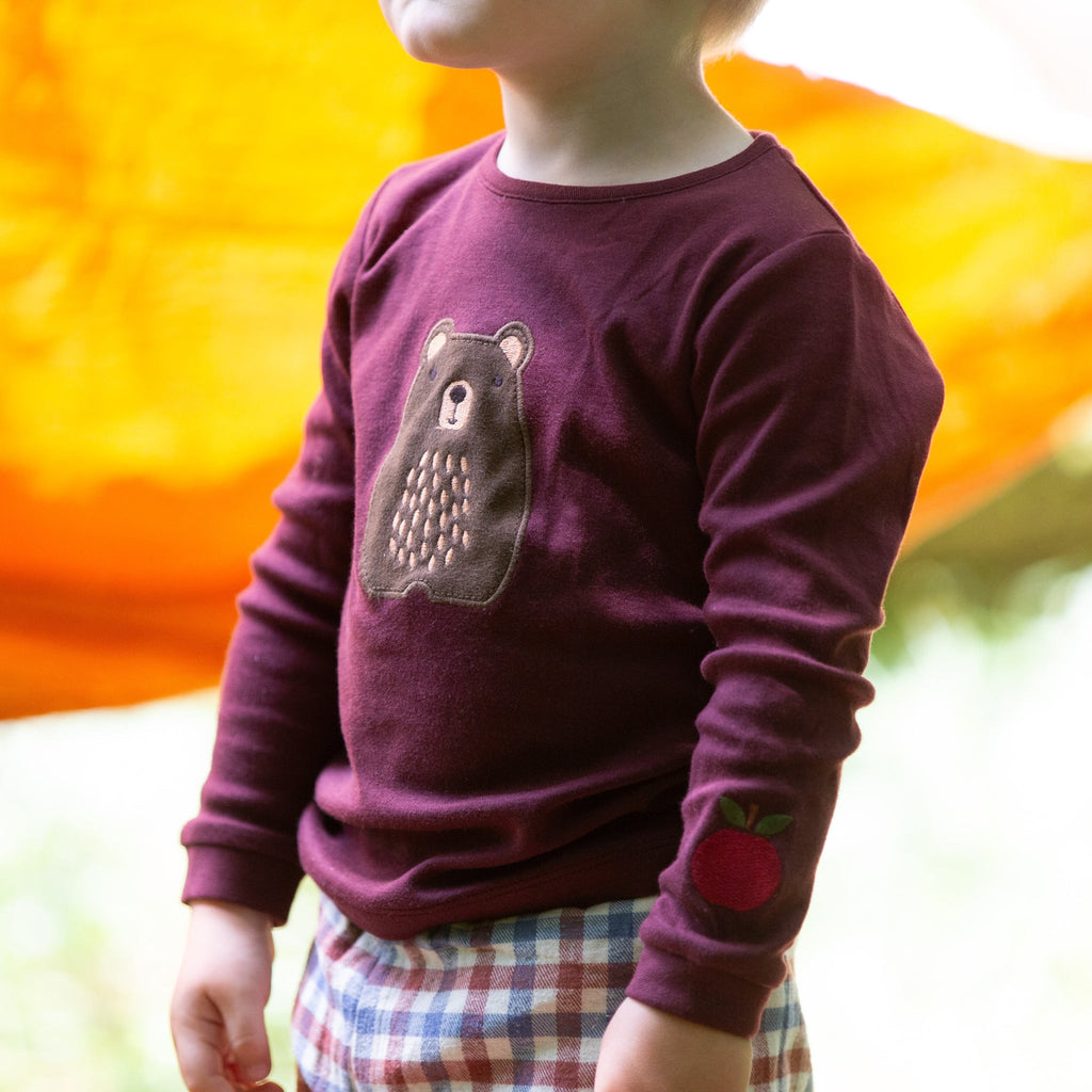 Long sleeved t-shirt- teddy bear appliqué