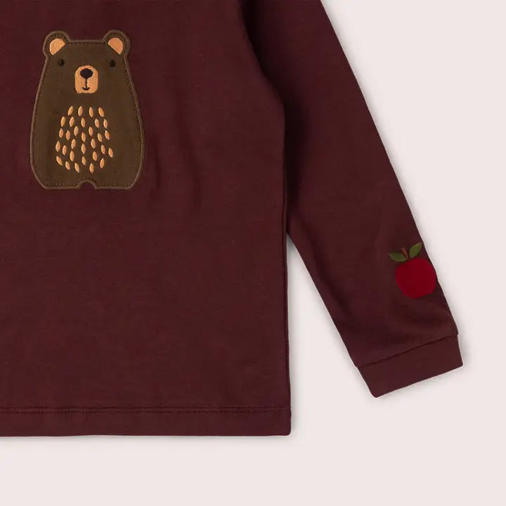 Long sleeved t-shirt- teddy bear appliqué