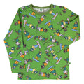 Long-sleeved t-shirt- skiing, moss green