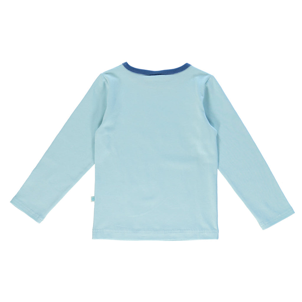 Long-sleeved t-shirt- snowmobile, stratosphere blue
