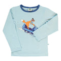 Long-sleeved t-shirt- snowmobile, stratosphere blue