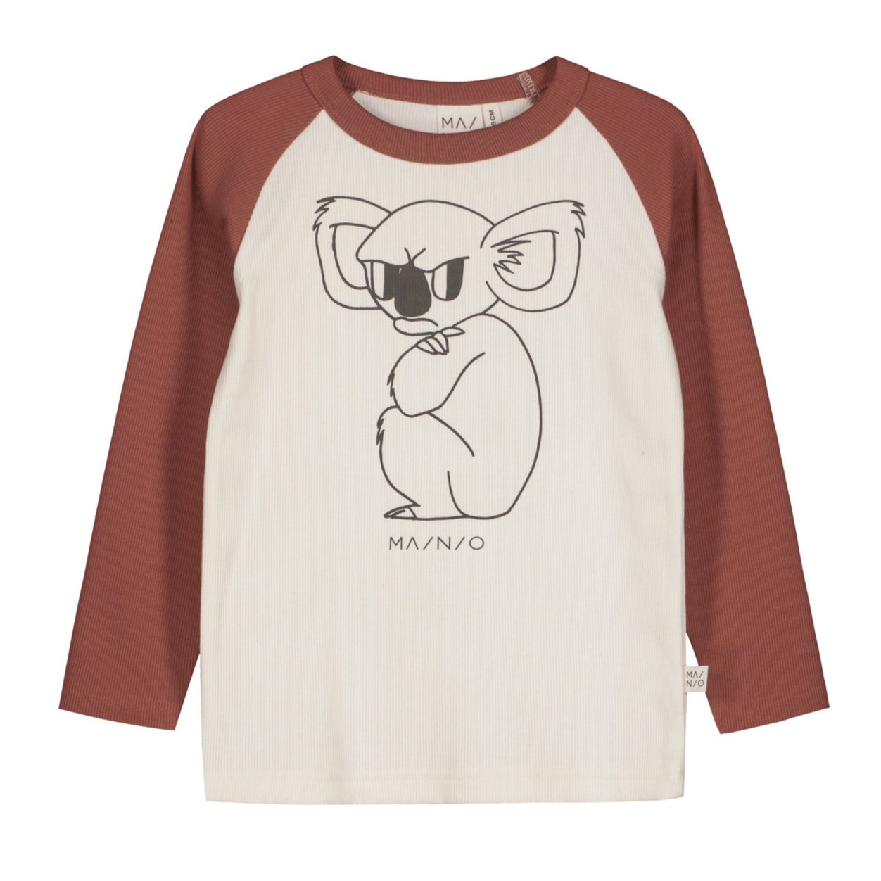 Long-sleeved ribbed t-shirt- grumpy koala