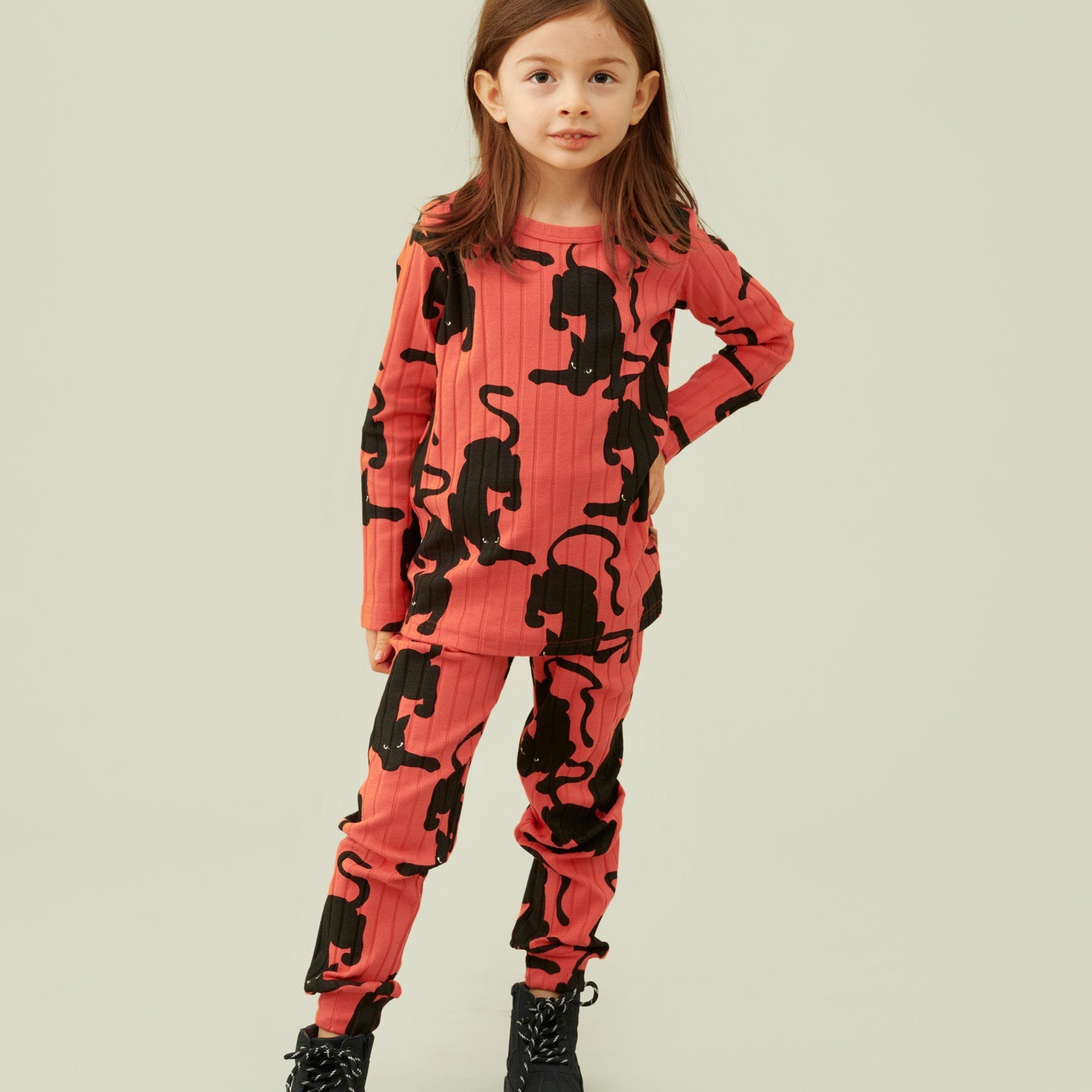 Wide rib shirt- shadow cat