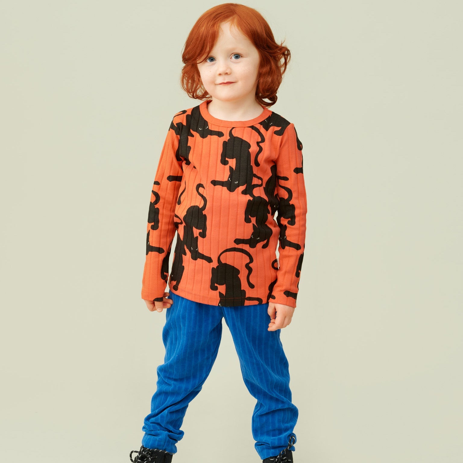 Wide rib shirt- shadow cat