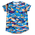 Short-sleeved t-shirt- octopus, blue