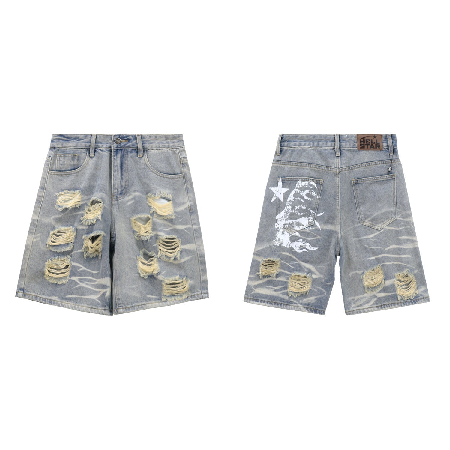 Hellstar Shorts Ripped Denim Shorts
