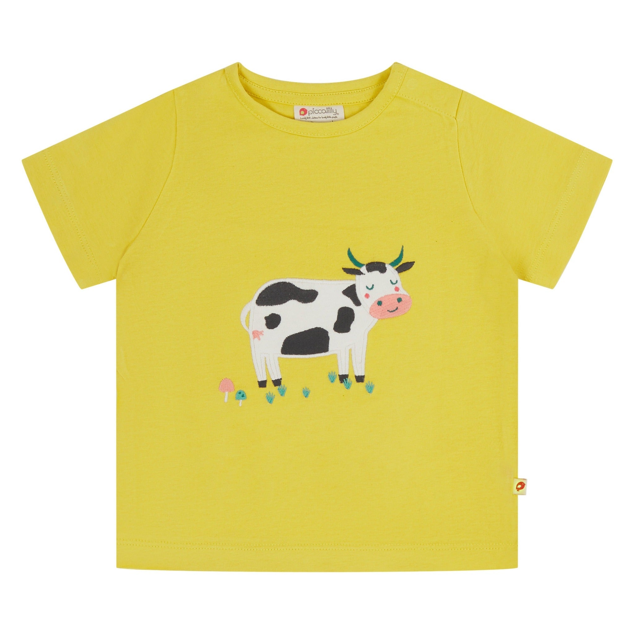 Short sleeve top- cow appliqué
