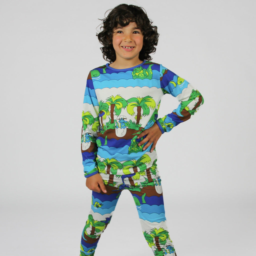 Dinosaurs t-shirt, blue atoll