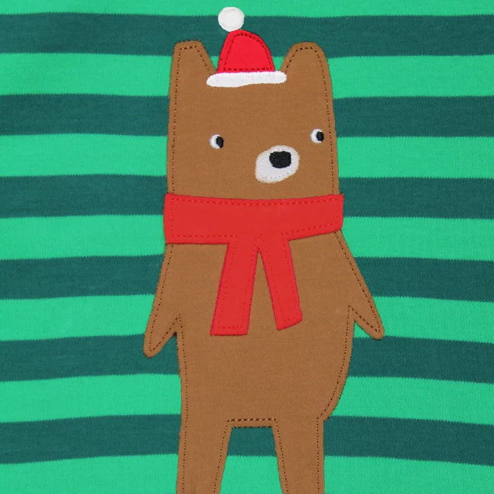 Long-sleeved t-shirt- Christmas bear appliqué
