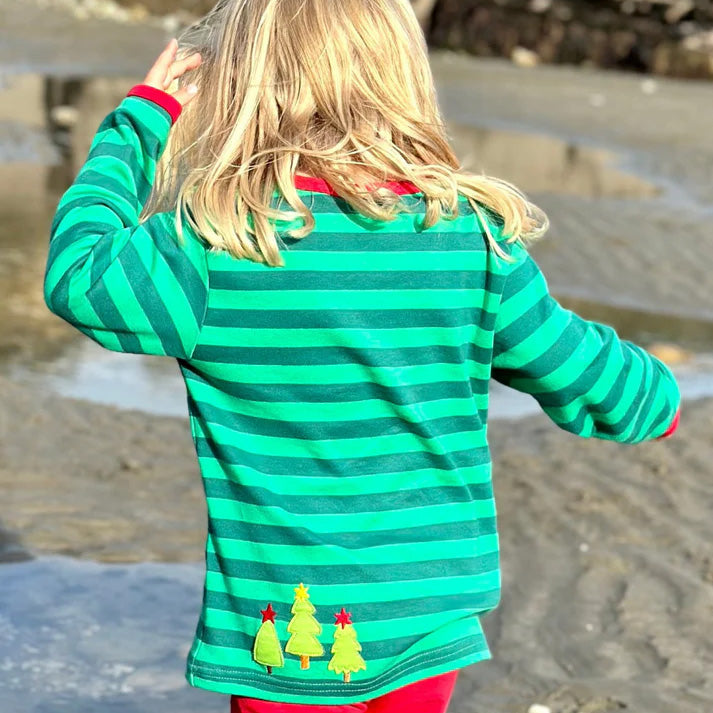 Long-sleeved t-shirt- Christmas bear appliqué
