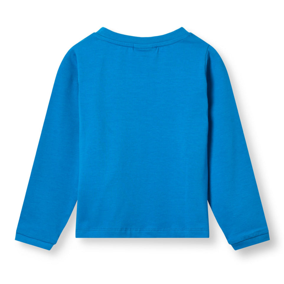 Long-sleeved t-shirt- cars, brilliant blue