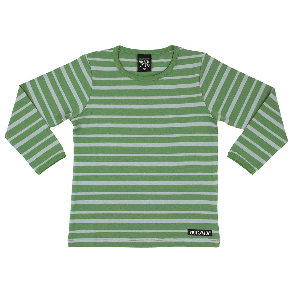 Long sleeve top- stripes, moss/fossil