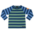 Long sleeve top- stripes, sage/nautic