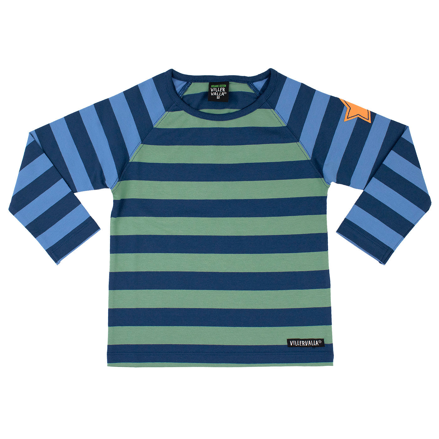 Long sleeve top- stripes, sage/nautic
