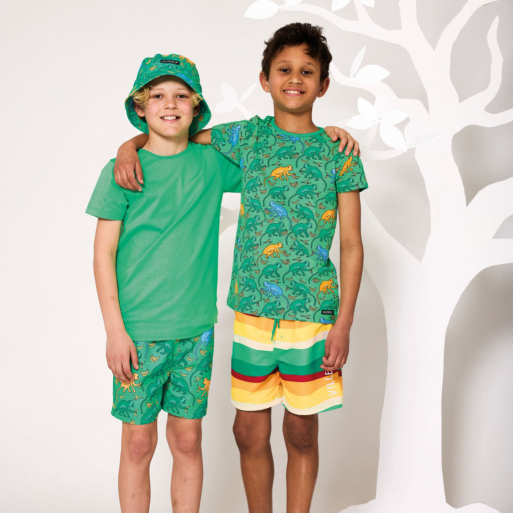 Short-sleeved t-shirt- monkey, fern green