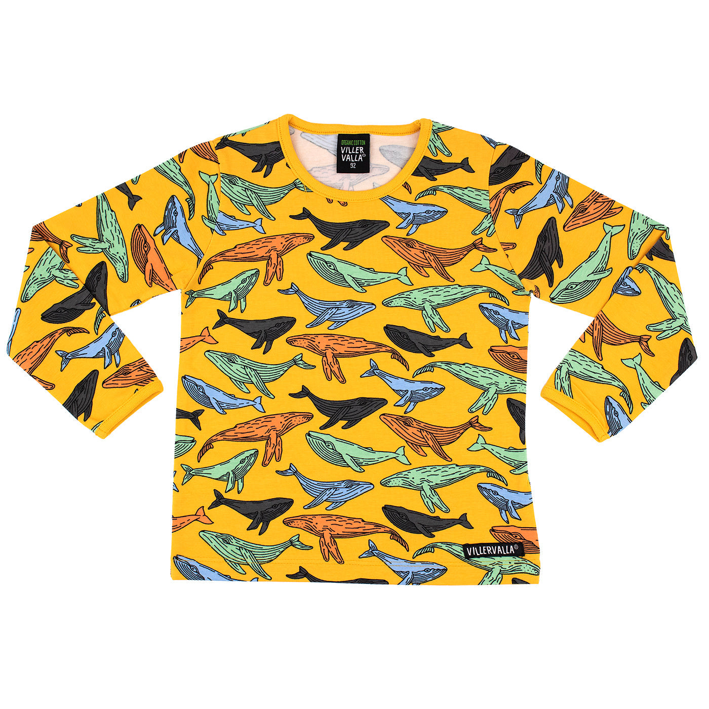 Long-sleeved t-shirt- whales, turmeric