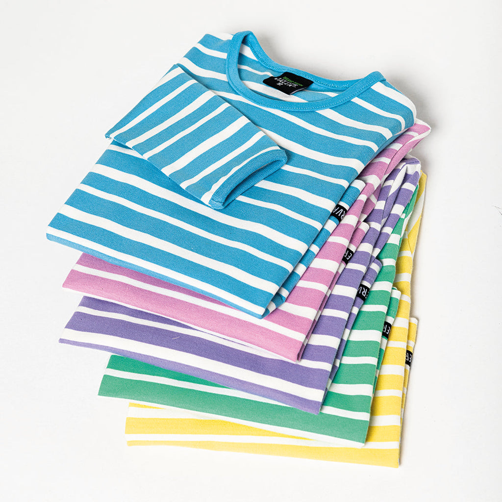 Long sleeve top- stripes, lake