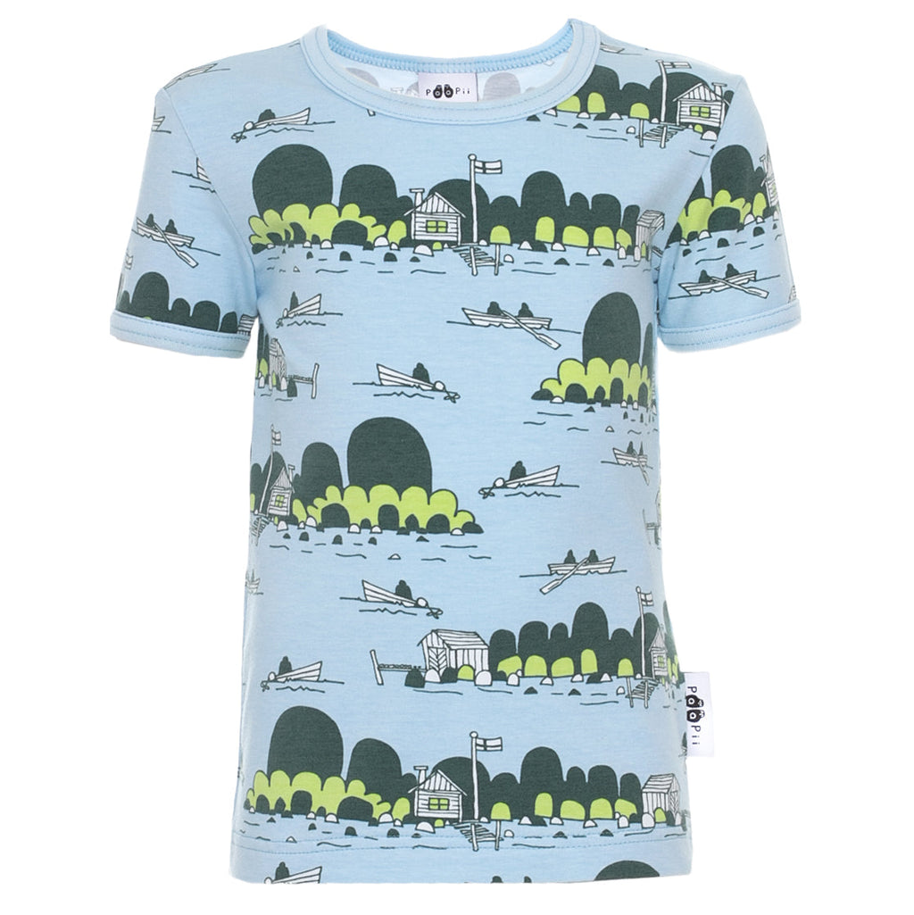 Visa short sleeve shirt- light blue archipelago: Size 2Y