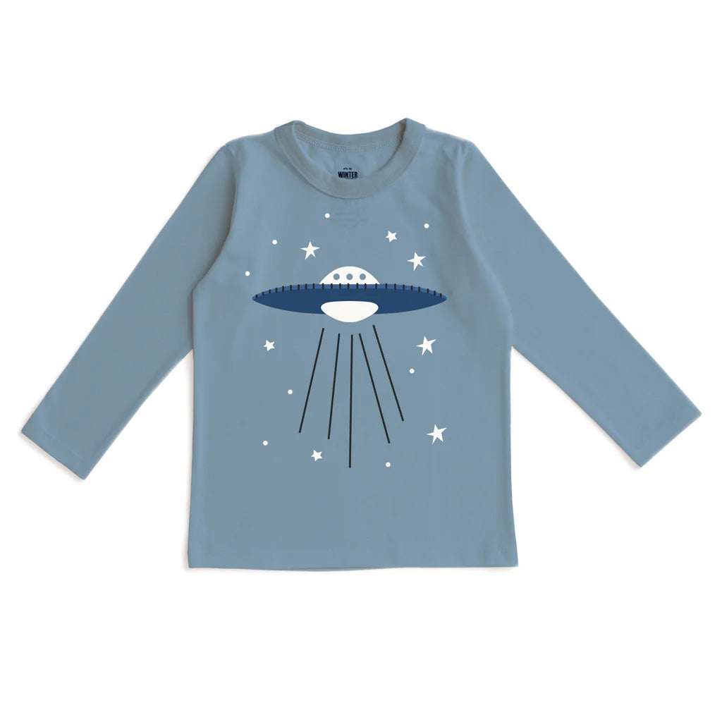 Long sleeve tee- lake blue UFO