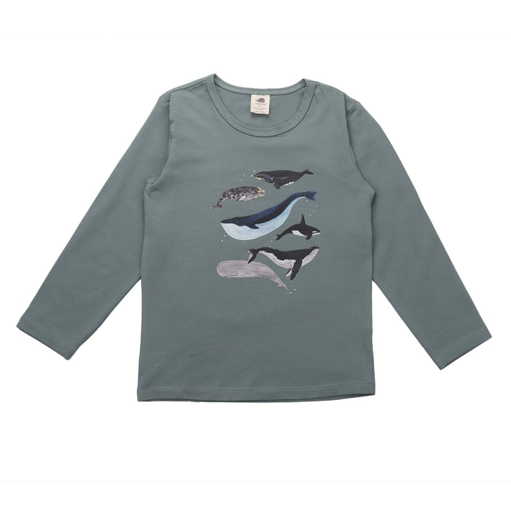 Long-sleeved t-shirt- whales