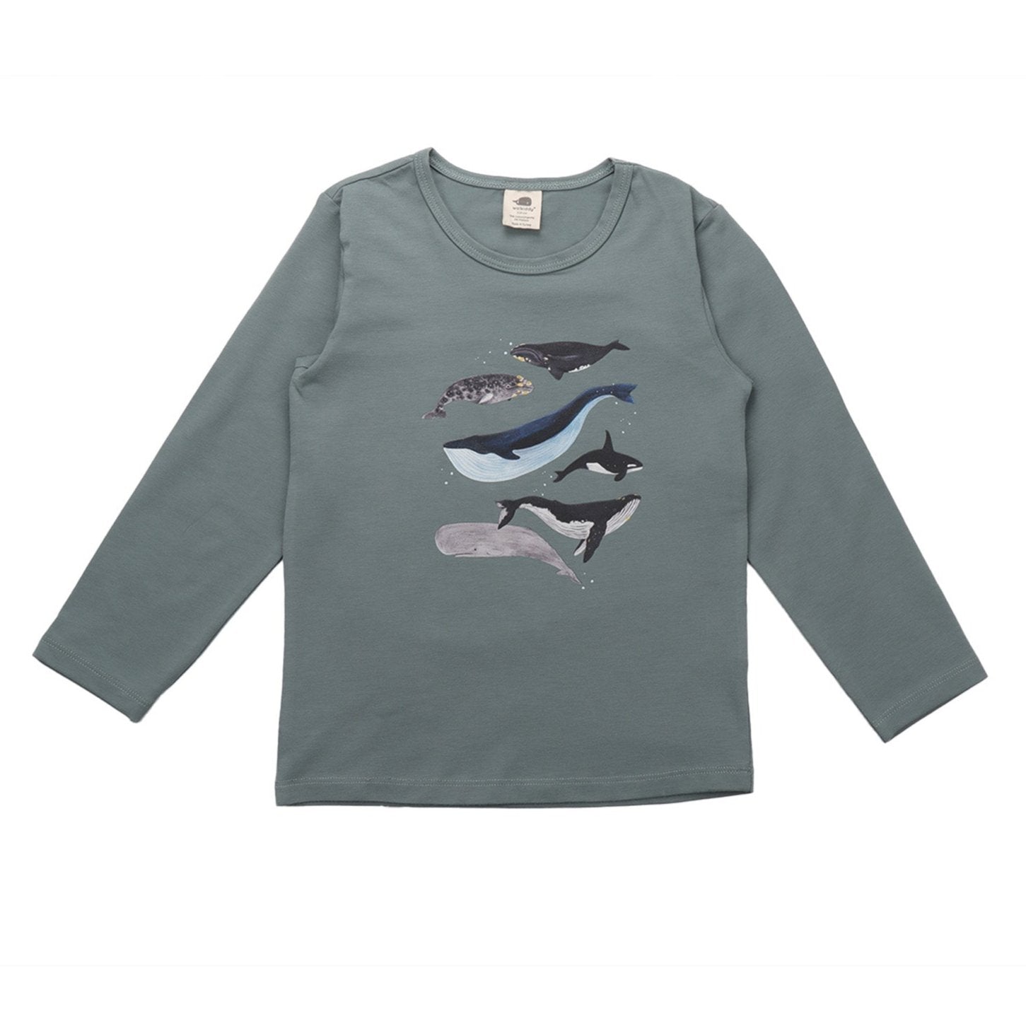 Long-sleeved t-shirt- whales