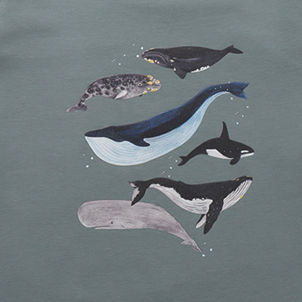 Long-sleeved t-shirt- whales
