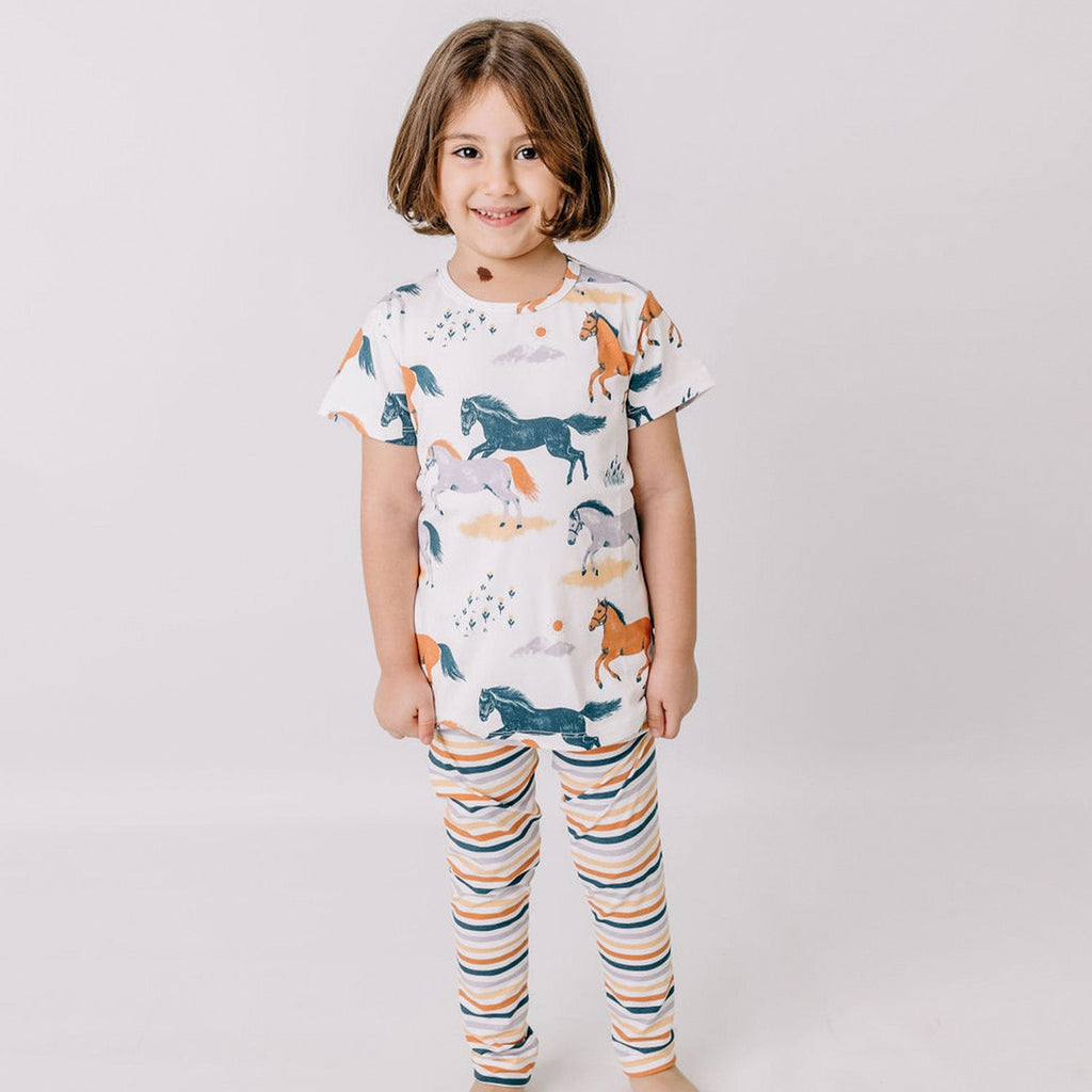 Short-sleeved t-shirt- happy horses