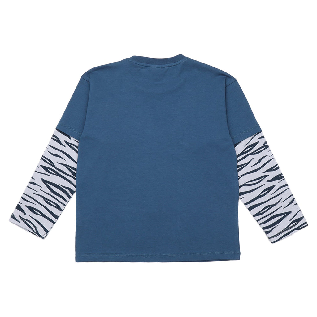 Double long-sleeved t-shirt- white tiger