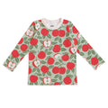Long-sleeved t-shirt- red & green apples